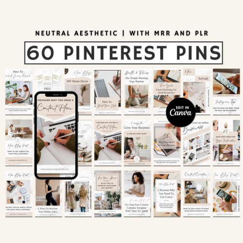 60 Pinterest Vorlagen mit MRR und PLR Rechte