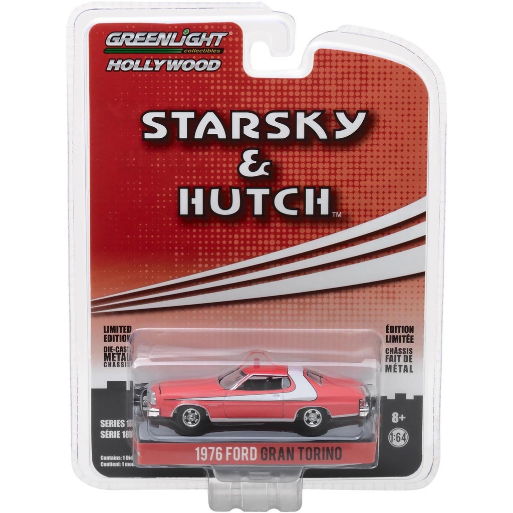 Miniatura - 1:64 - 1976 Ford Gran Torino - Starsky & Hutch - Hollywood 18 - Greenlight 44780