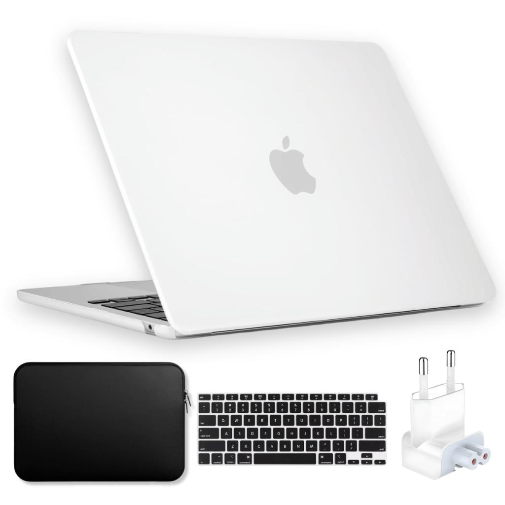 Capa Para MacBook Air 13 M1 Touch ID 2019 Até 2021- A2337 Kit Case +Neoprene +Protetor Teclado +Plug