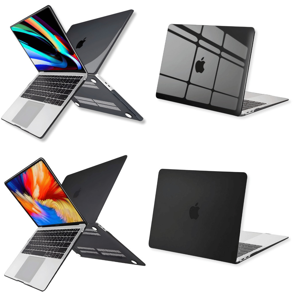 Capa Case Proteção Premium Para Macbook Air 13 M1 A2337 Touch ID Black Cristal Ou Preta Fosca