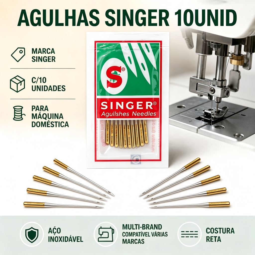 10/50 PCS Agulhas Singer HAX1 705H Mix de Tamanhos 9-18 Titanium Uso Doméstico Acessórios Costura