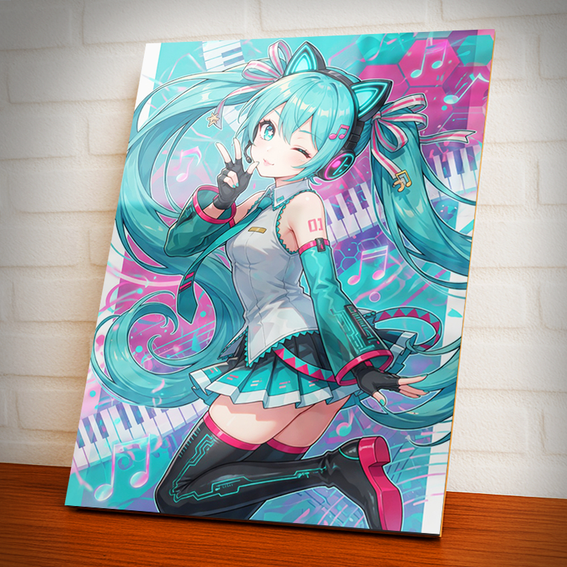 Placas Decorativas Quadros Hatsune Miku, Vocaloids, Anime, Kpop, Geek, E-Singer, Kawai, Presente A4