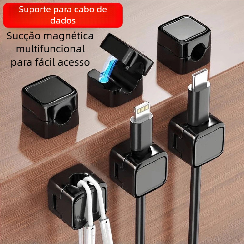Fixador De Cabo Magnético Autoadesivo-Organizador De Cabos Prático E Portátil Para Celular Laptop