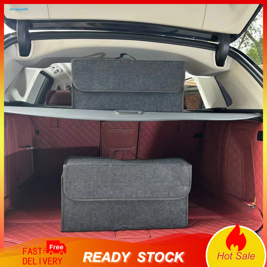 Car Storage Pouch 1 or 2 Pcs Trunk Bags with Handle Capacity Foldable Boot Organizer Durable Waterproof Box Fastening Fl