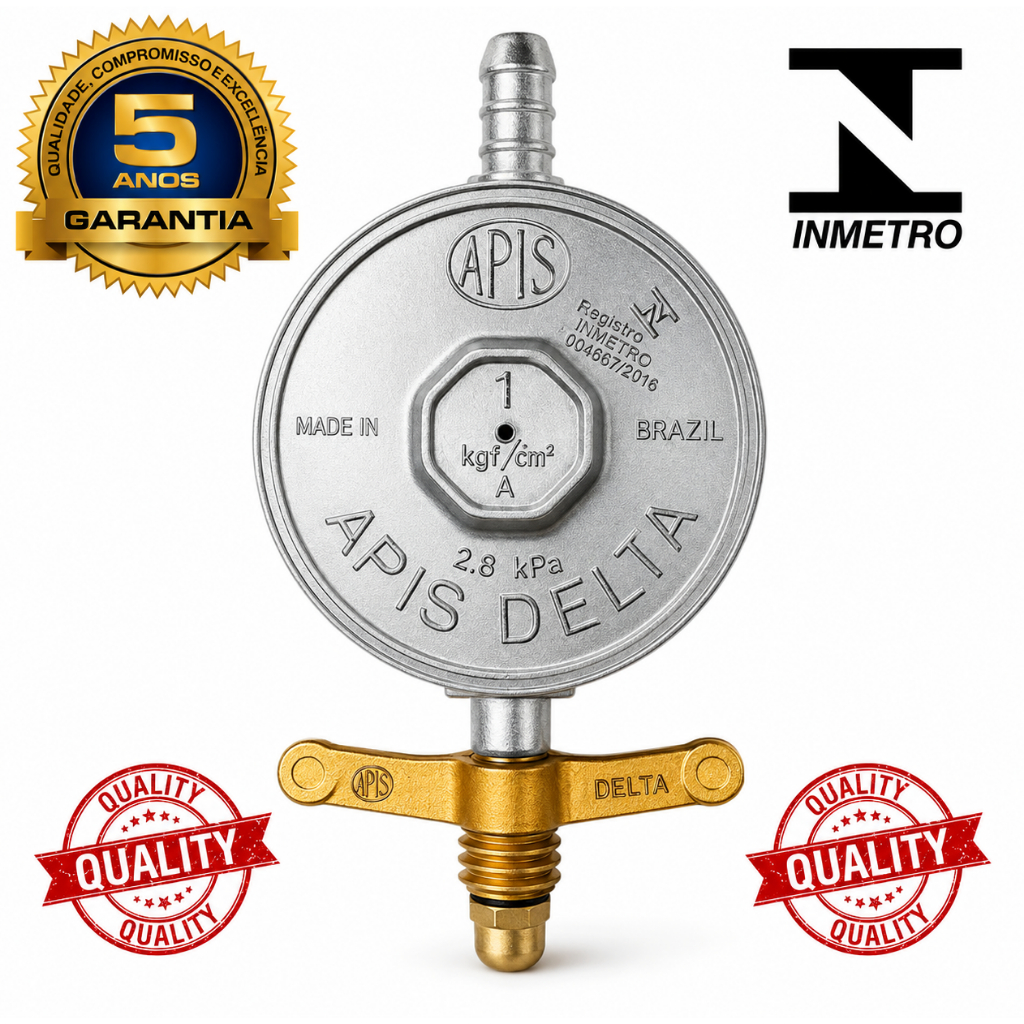 Registro Regulador Gás de Cozinha para Botijão Domestico Fogão Cooktop Forno