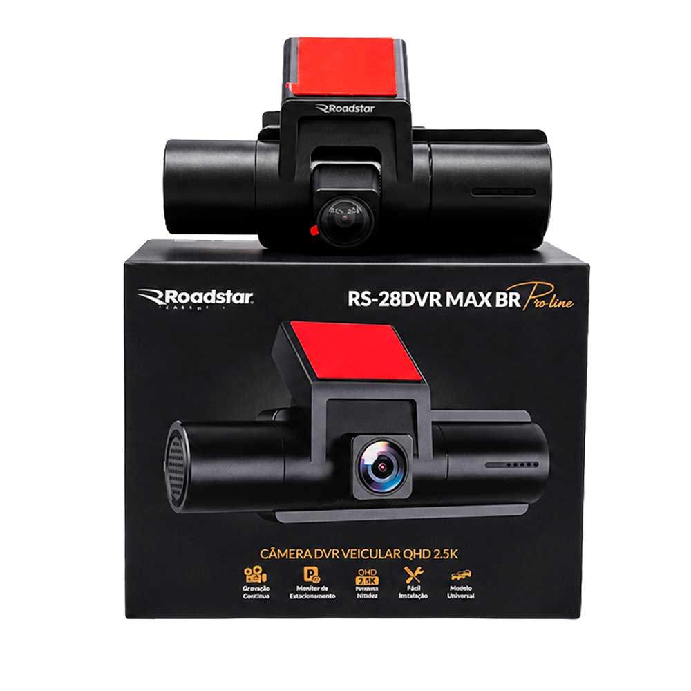 Câmera Dupla Frontal 2K e Interna FHD 1080p Dashcam RS-28BR DVR - Tela LCD IPS 3.2