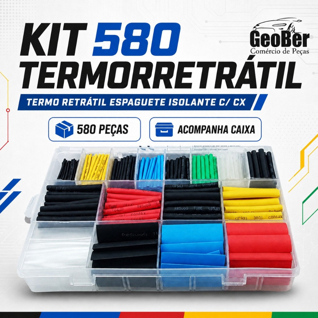 KIT 580 TERMORETRATIL TERMO RETRÁTIL ESPAGUETE ISOLANTE C CX