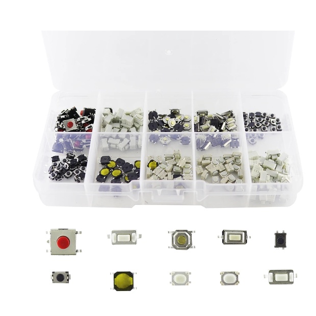 KIT 250 MICRO BOTOES BOTAO INTERRUPTORES ARDUINO 10 MODELOS
