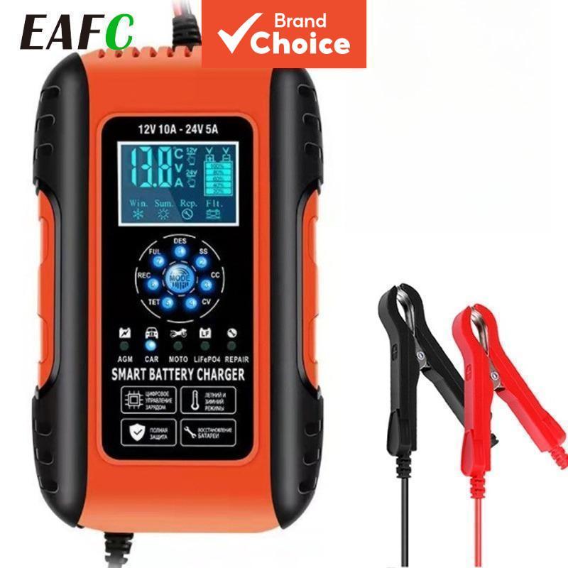 Us Plug 12-24v 10a Carregador Automático De Bateria De Carro 7 Estágios Para Caminhão De Motocicleta Suv Com Display LED
