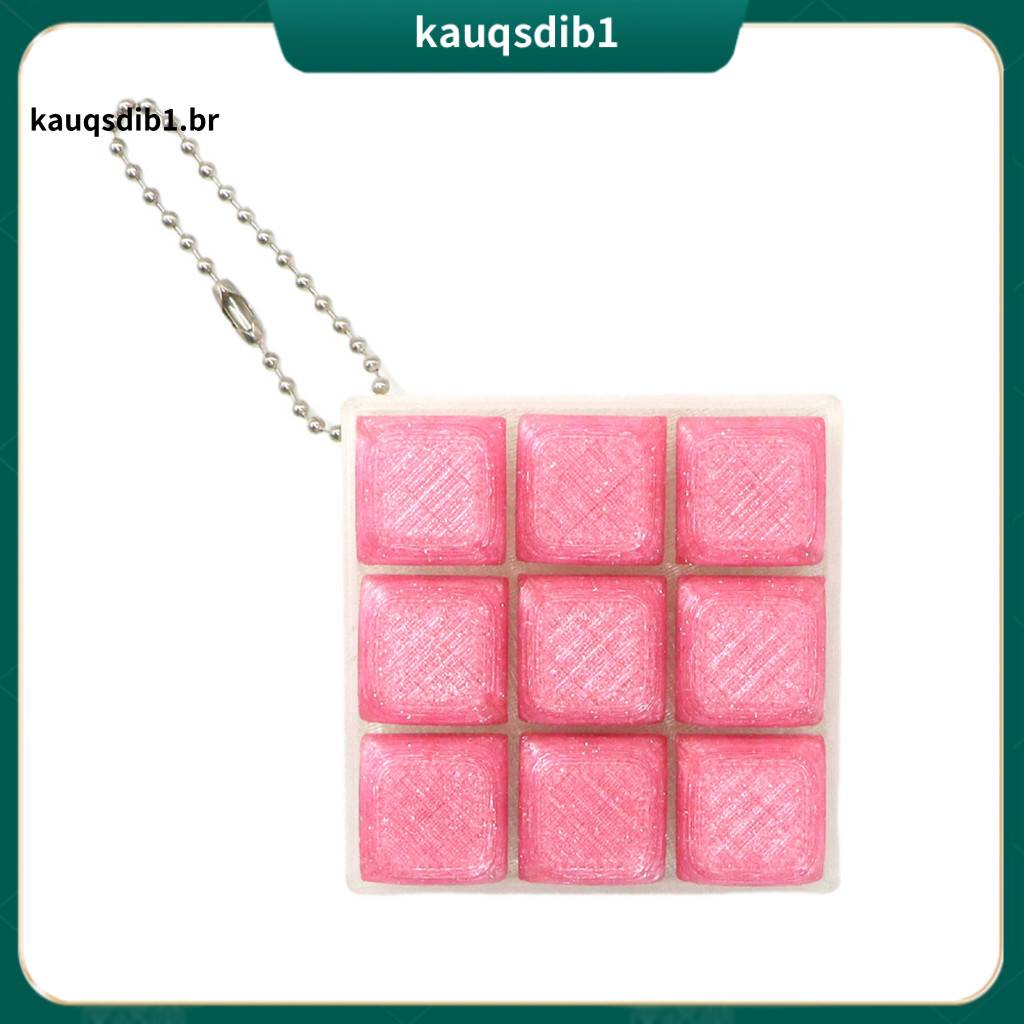 Stress Relief Keyboard Toy 9-in-1 Fidget Keychain with Ball Chain – Push Button Finger Clicker Portable Keypad for Kid
