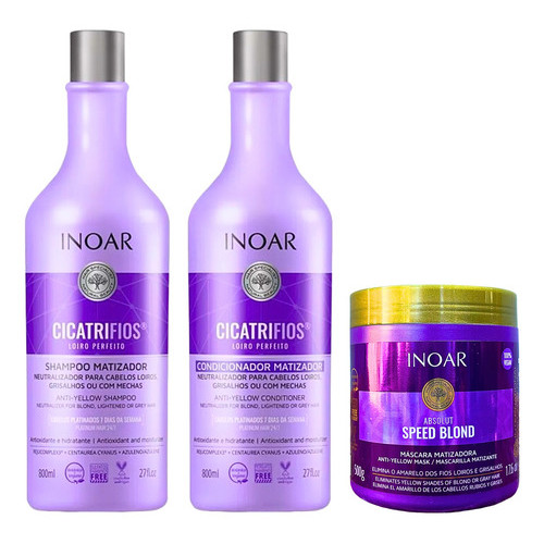 Kit Inoar Cicatrifios Loiro Perfeito Speed Blond Matizadora