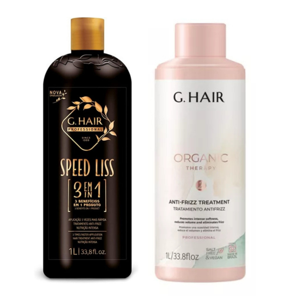 G.HAIR KIT PROGRESSIVA SPEED LISS 3 EM 1/1L+ORGANIC THERAPY 1 LITRO PASSO 2 (NOVA EMBALAGEM)