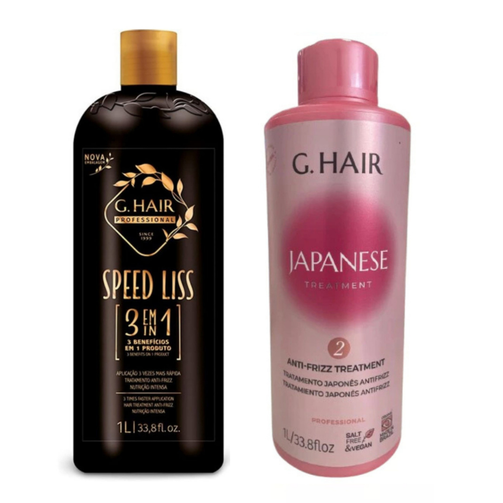 G.HAIR KIT PROGRESSIVA SPEED LISS 3 EM 1/1L+TRATAMENTO JAPONÊS PASSO 2