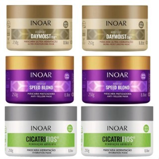 INOAR KIT COM 6 MÁSCARAS (2 DAYMOIST+2 SPEED BLOND+2 CICATRIFIOS) 6X250G
