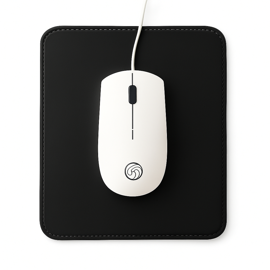 Mouse Pad Pequeno Couro Preto
