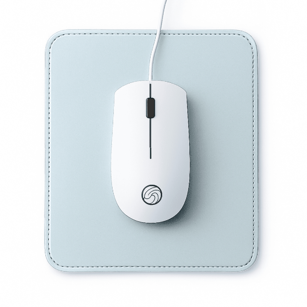 Mouse Pad Pequeno Couro Azul Bebê