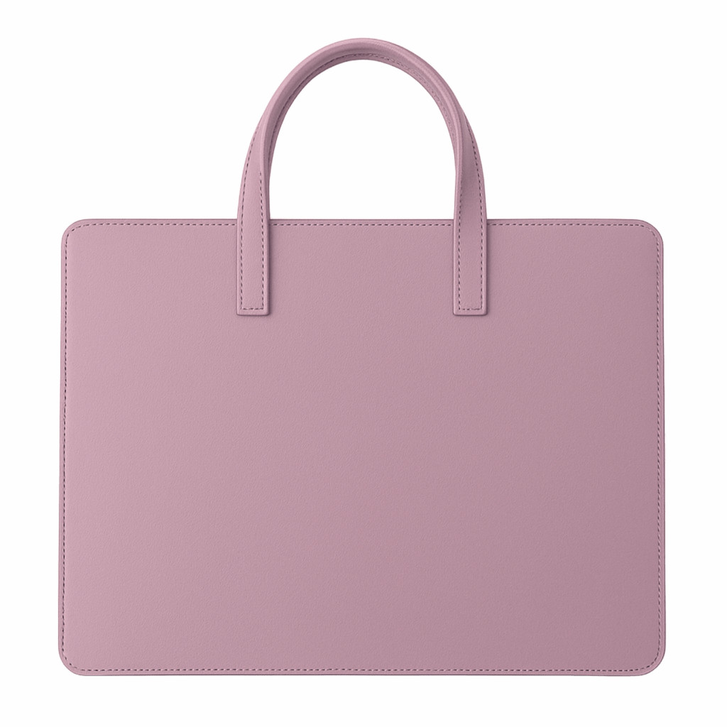 Sacola com Alça Para Notebook Couro Rosa Clarinho Premium