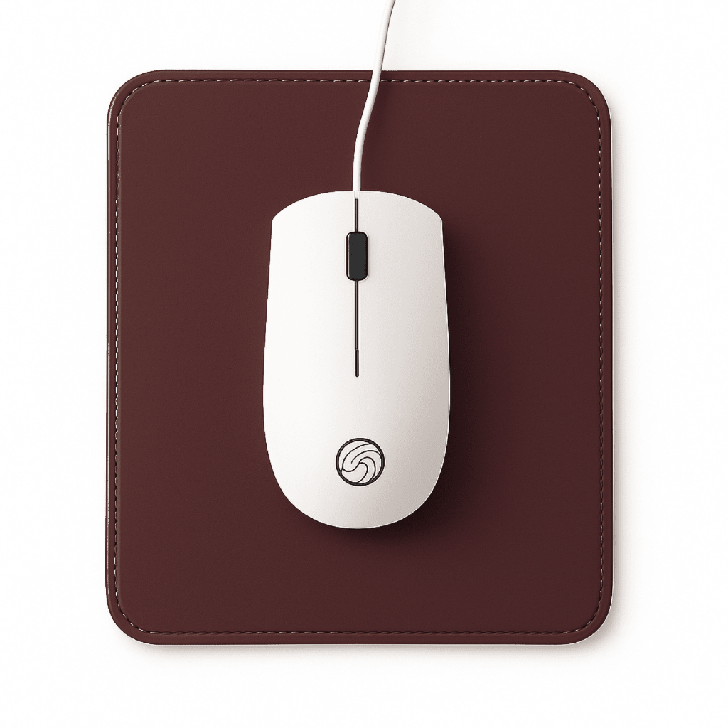 Mouse Pad Pequeno Couro Vermelho Bordô