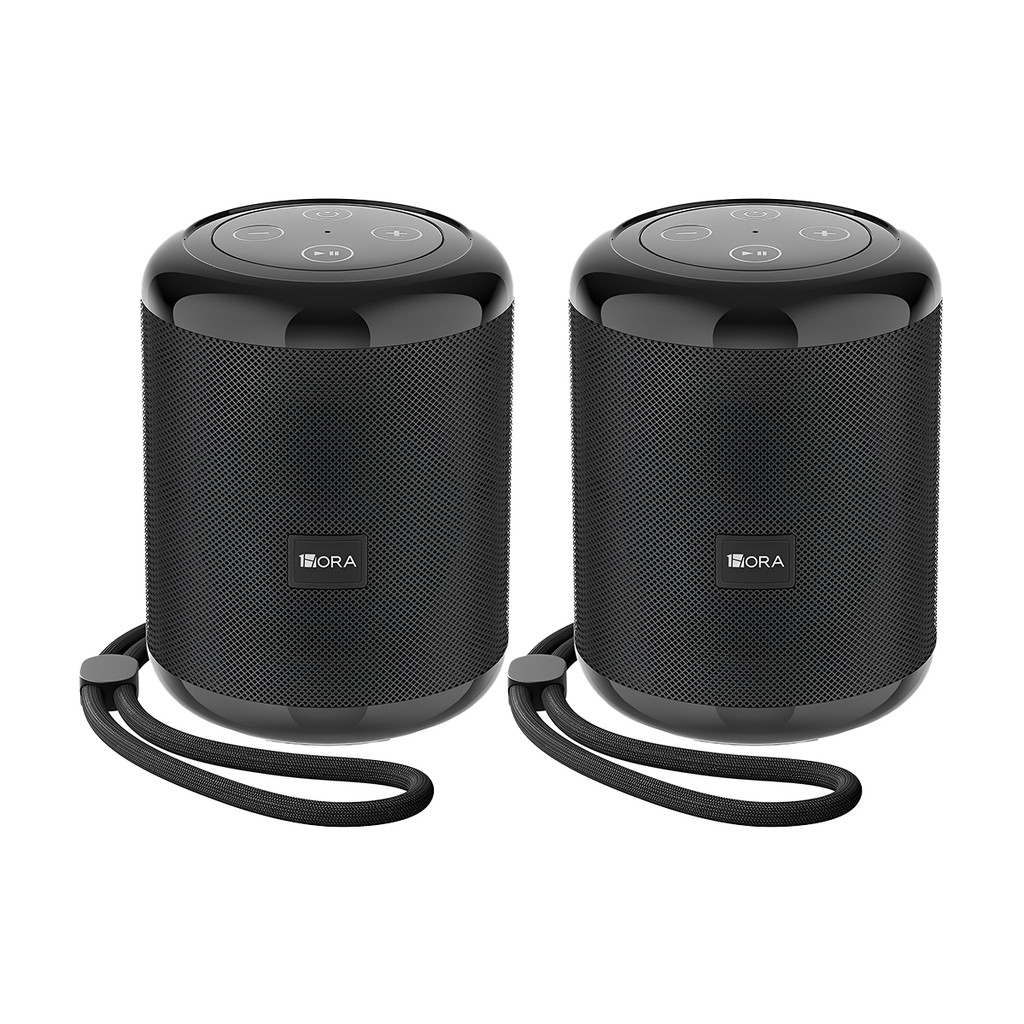 Caixinha Som Alto-Falante Bluetooth 1Hora Portátil Preto 2 Unidades