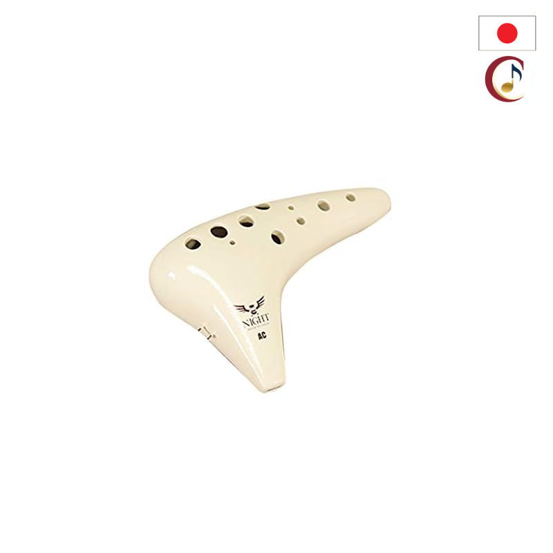NIGHT Ocarina Classic Series ACI Beginner Set, Alto C, Ivory (includes case, “Ocarina Start Line” instruction book, and