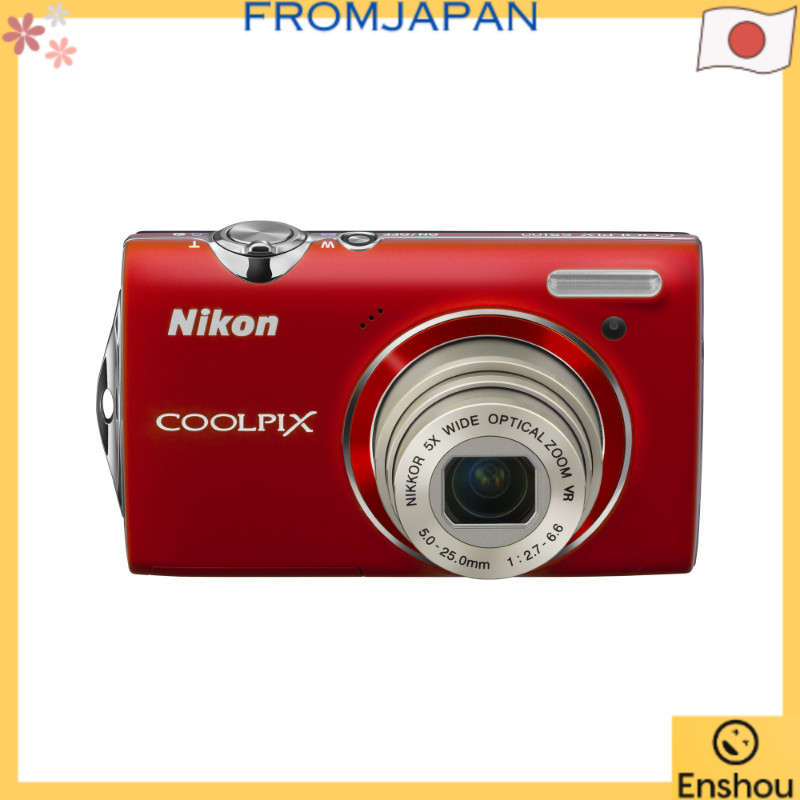 [USED]Do Japão [USADO]Nikon digital camera COOLPIX S5100 Clear Red S5100RD 12.2 megapixels 5x optical zoom 28mm wide-angle