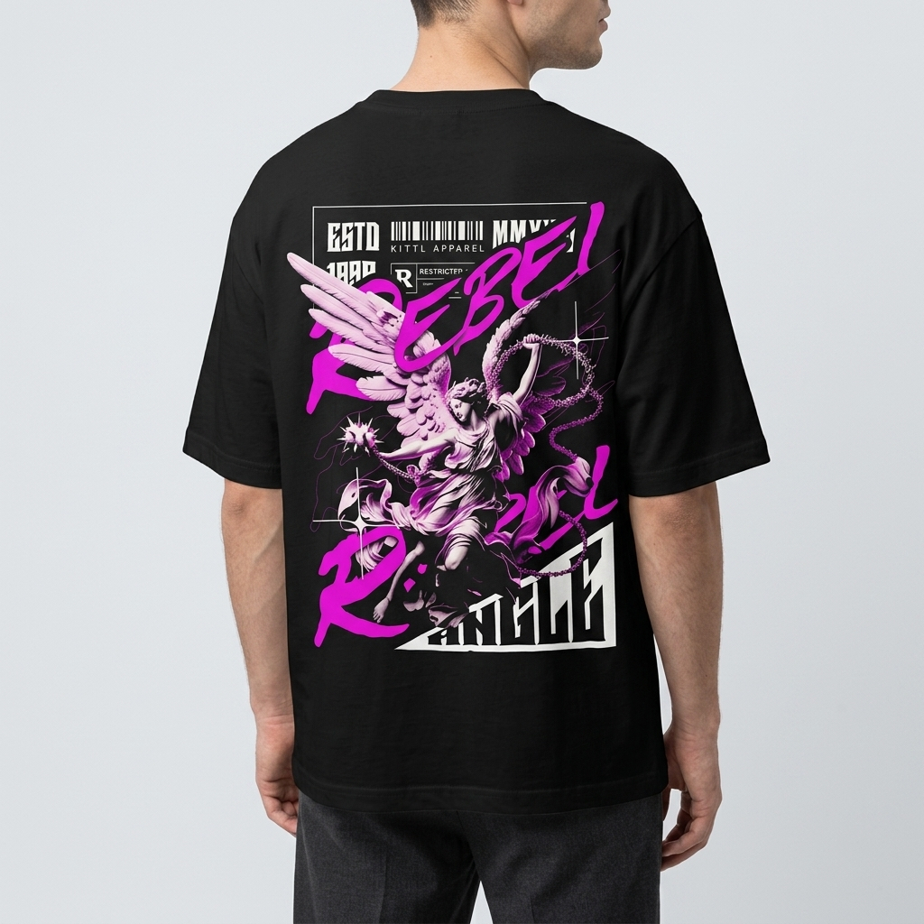 Camiseta Masculina Streetwear Rebel Angle Premium Unissex Halftone 100% Algodão do PP ao G3