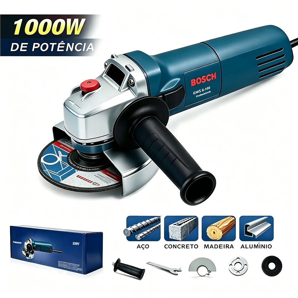 Bosch GWS 6-100 Angle Grinder 1000W Sander 220V Lightweight and Powerful Polishing and Sanding Machine