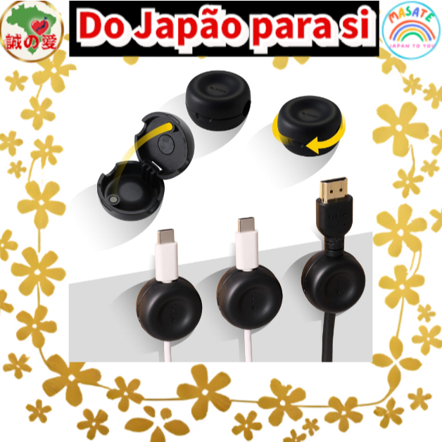 ELECOM Cable Holder for Thick Cables, Silicone Cable Clip Organizer, Adhesive Desktop Management 【Do Japão para você】