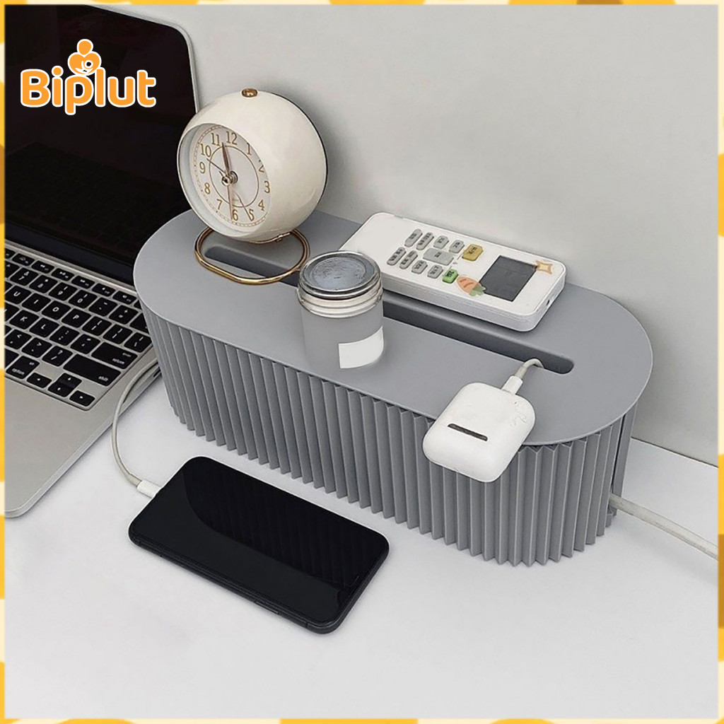 Fireproof Cord Box Power Strip Organizer Cable Management with Cover – Electrical for Home Office Desk Wire Storage So