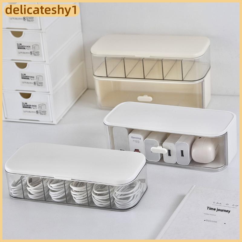 DELIC Desktop Cable Organizer Caixa Carregador Cord Management Storage Solution BR