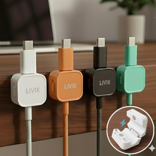 Cable Management Magnetic Cable Holder Clip Desk Phone Charger Cable Fixer 6-Pack