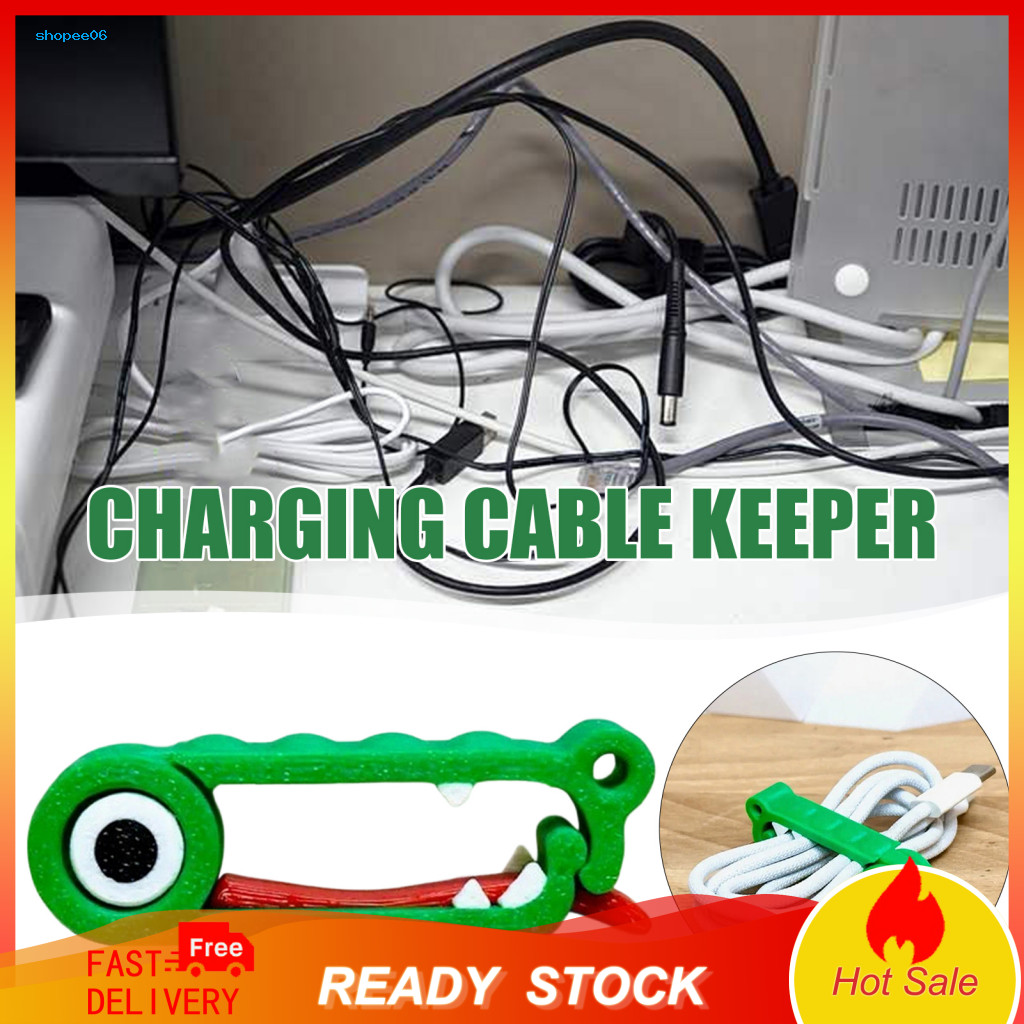 Cable Management Accessory 3d Printed Crocodile Organizer – Reusable Earphone Charging Power Cord Holder Clip Wire Too