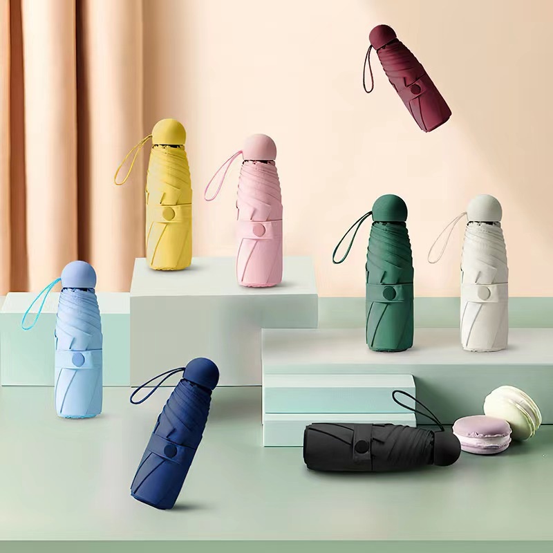 Guarda Chuva Mini Sombrinha Parasol De Bolso Impermeável Portátil À Prova De UV 50+