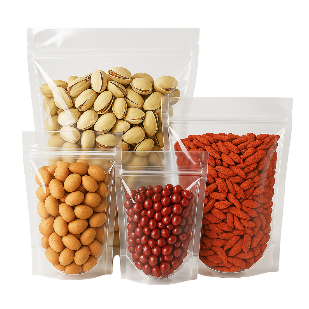 Saco Stand Up Pouch Zip Incolor Pct C/ 50 Unidades Armazenamento de Alimentos