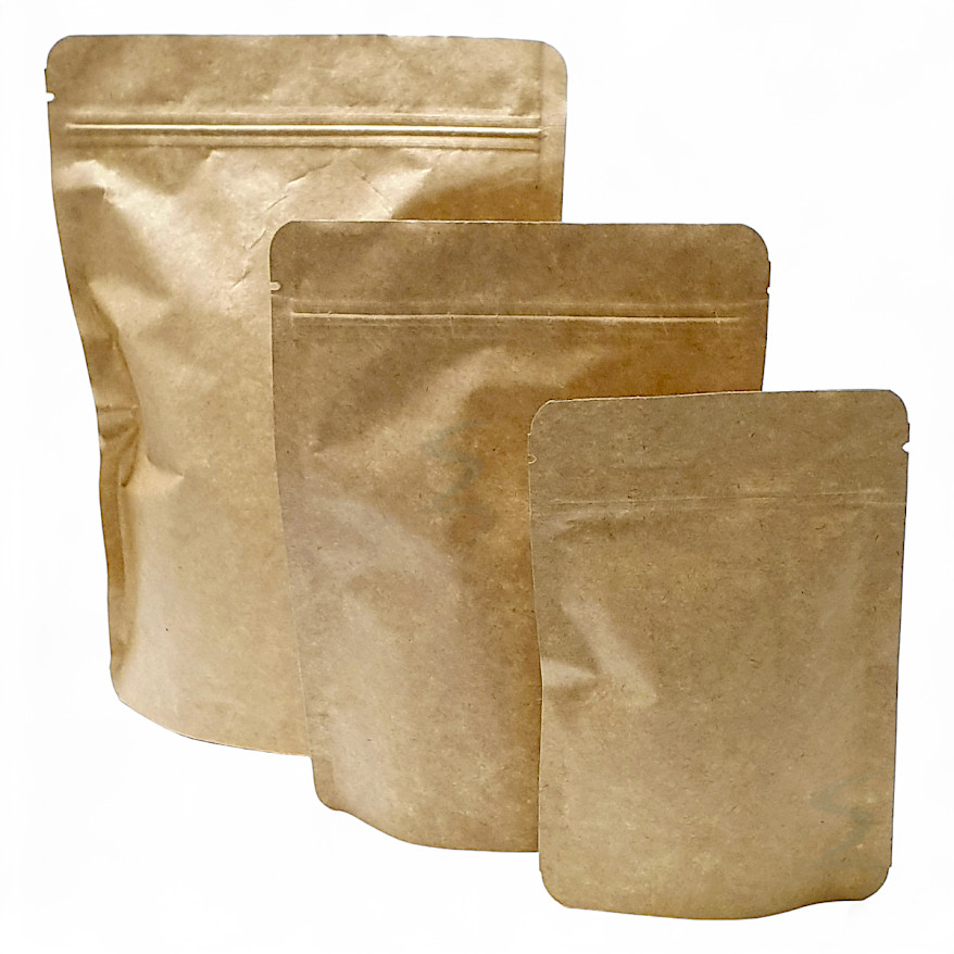 Kit 500 Sacos Stand Up Pouch Kraft com Zíper e Alumínio Interno - 150ml (10x15 cm) - Praticidade e Eficiência