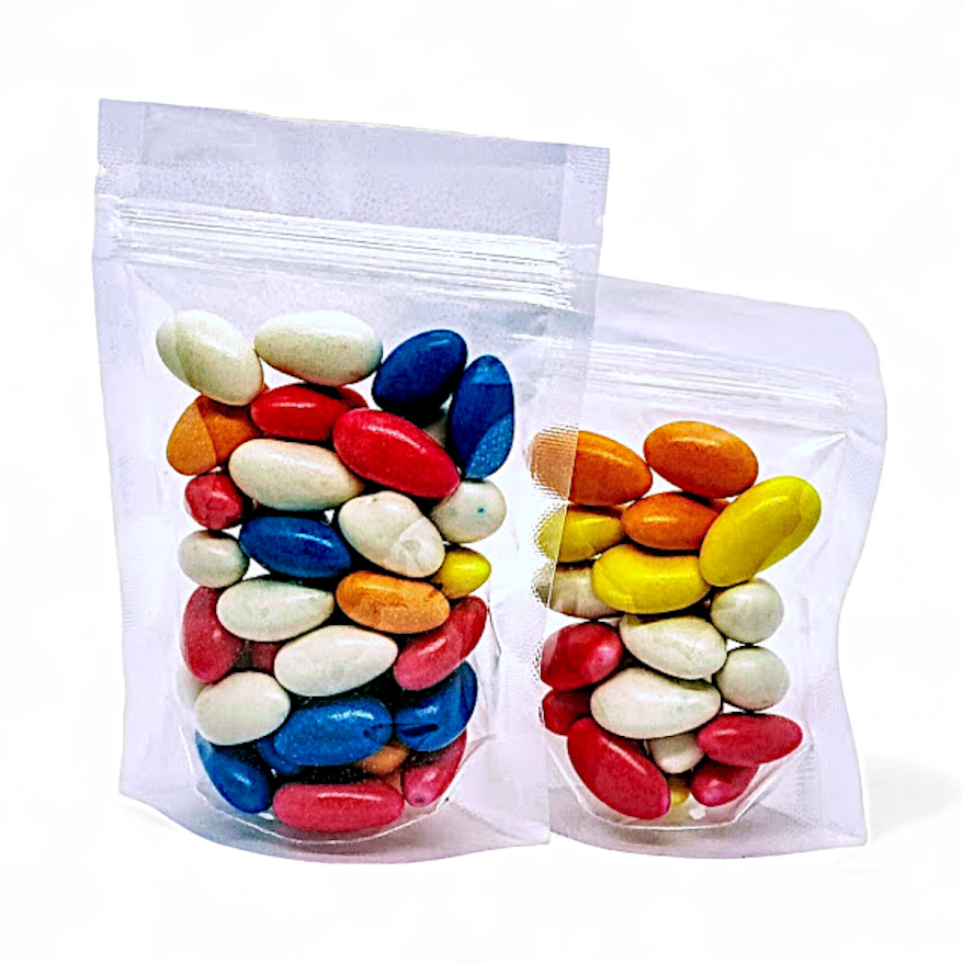 Kit 100 Sacos Stand Up Pouch Transparente Zíper 350 ml (12x19 cm) - Ideal para Alimentos