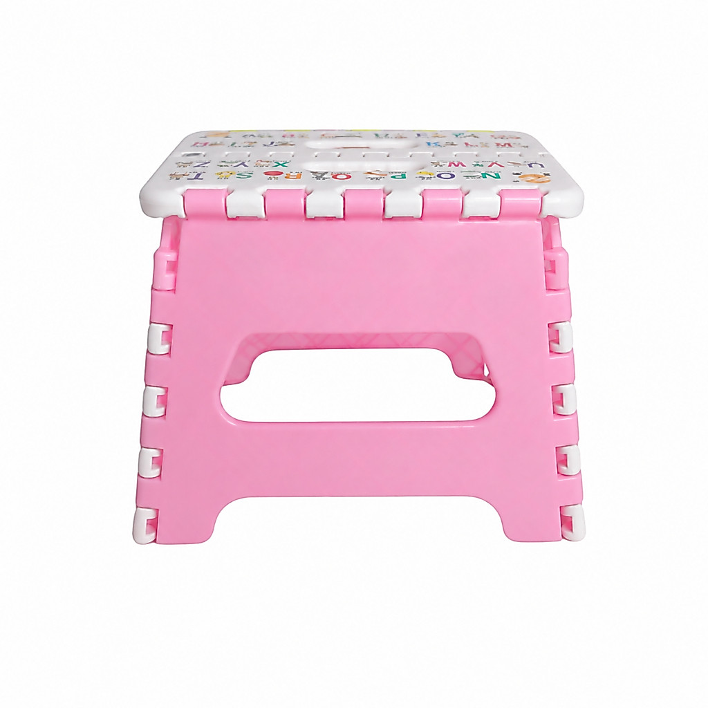 Banquinho Multiuso Dobrável Plástico Portátil pra Crianças COR ROSA