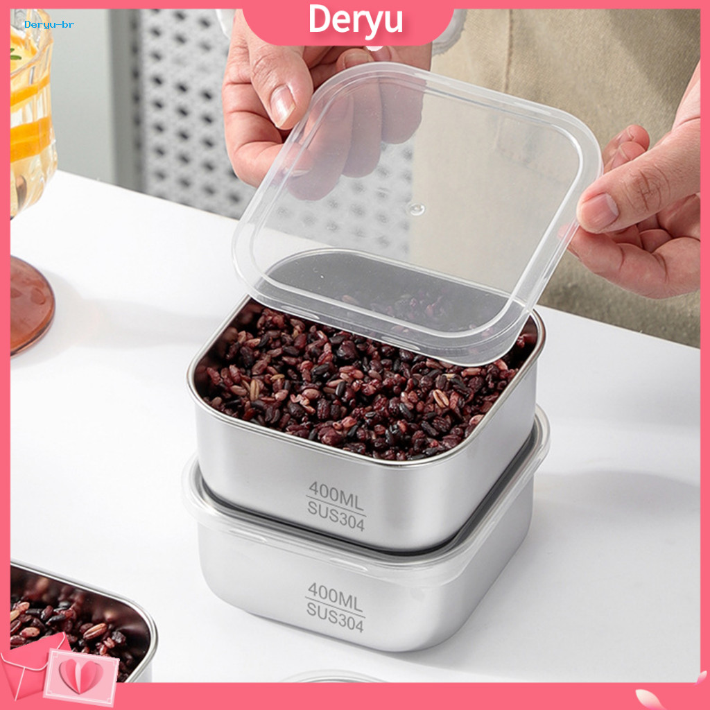 Diet Control Container 13.5oz Stainless Steel Lunch Box with Airtight Lid – Stackable Microwave Fridge Safe Food for M