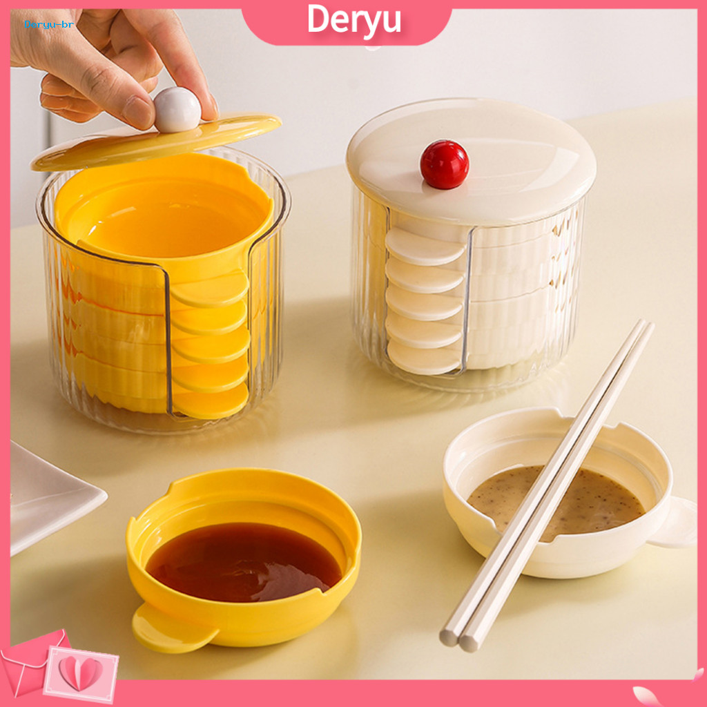 Seasoning Dipping Bowl Compact Snack Serving Tray Stackable Box Set with Chopstick Holder – Multi-compartment Kitchen