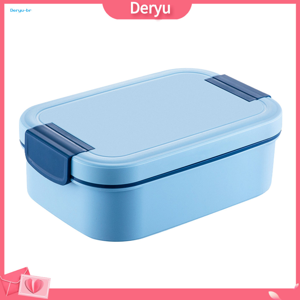 Kitchen Storage Box Leakproof Lunch for Adults Leak-proof Double Layer with Sauce Container Tableware Stackable Microwav