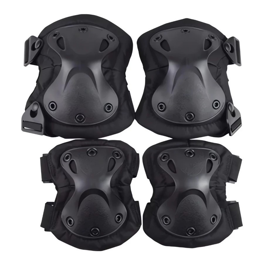 Kit Joelheira E Cotoveleira Tatica Operacional Airsoft Capa De Proteção Esportiva Para Trabalho Patinação - OFERTA