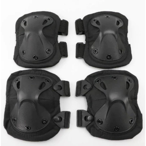 Kit Joelheira E Cotoveleira Tatica Militar operacional Airsoft Capa De Proteção Esportiva Para Trabalho/Patinação