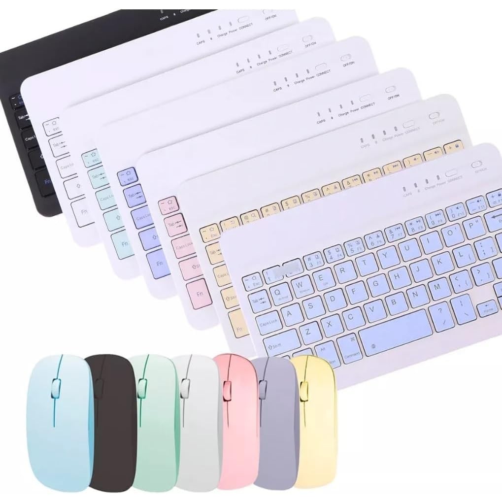 Kit mouse e teclado Sem Fio Bluetooth Portátil Para PC iPad Tablet Notebook- Diversas Cores