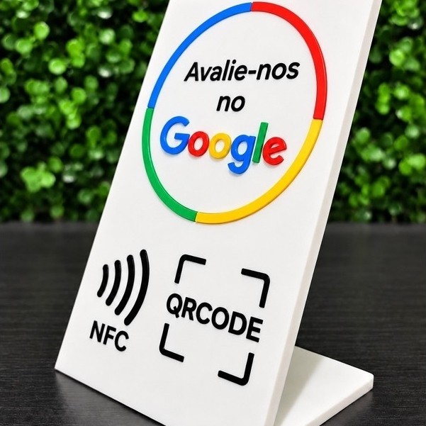 Placa de Avaliação Google – NFC QR Code