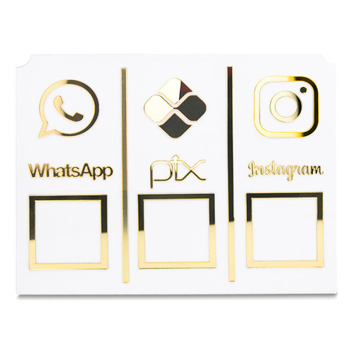 Display QR Code 3 em 1 Pix WhatsApp Instagram Acrílico Mesa