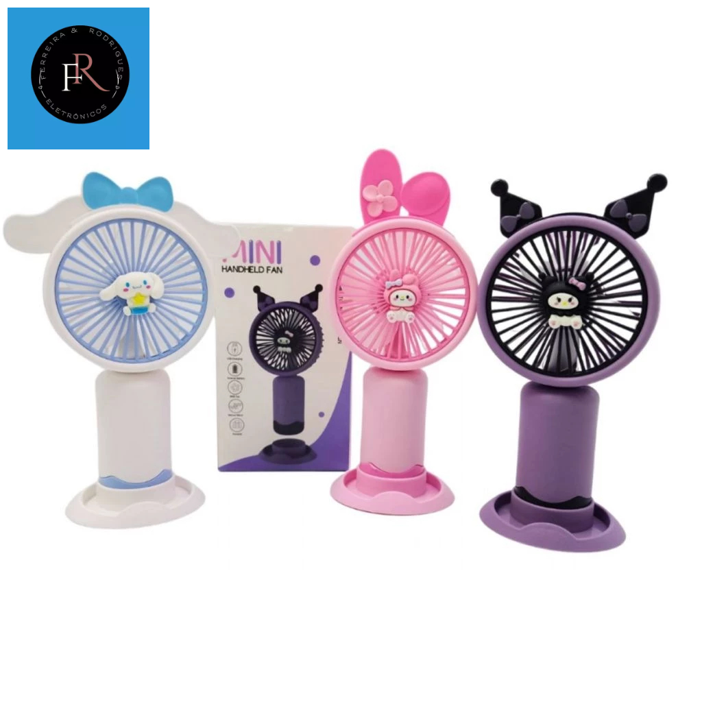 Mini Ventilador Portátil Recarregável de Mesa Cartoon Cute Orelhas Hmaston 810D