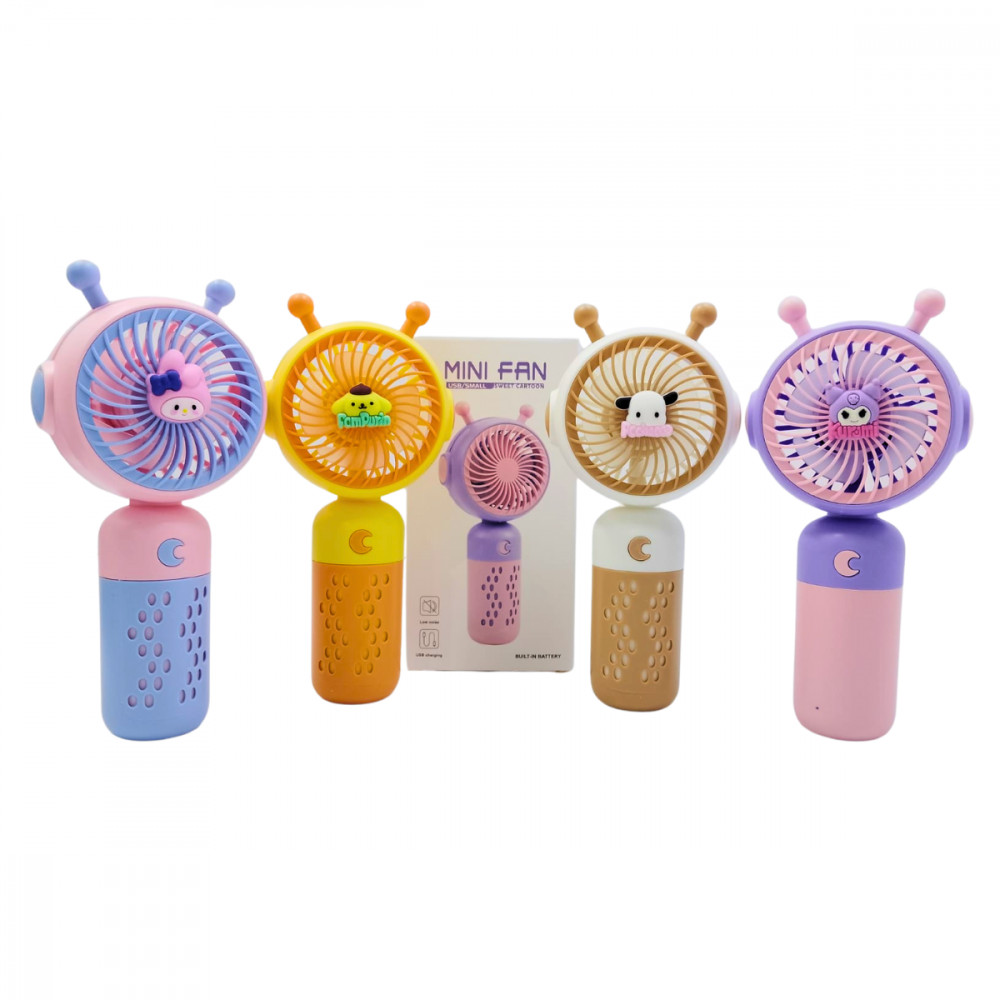 Mini Ventilador Portátil Recarregável de Mesa Sweet Cartoon LUA Hmaston S080