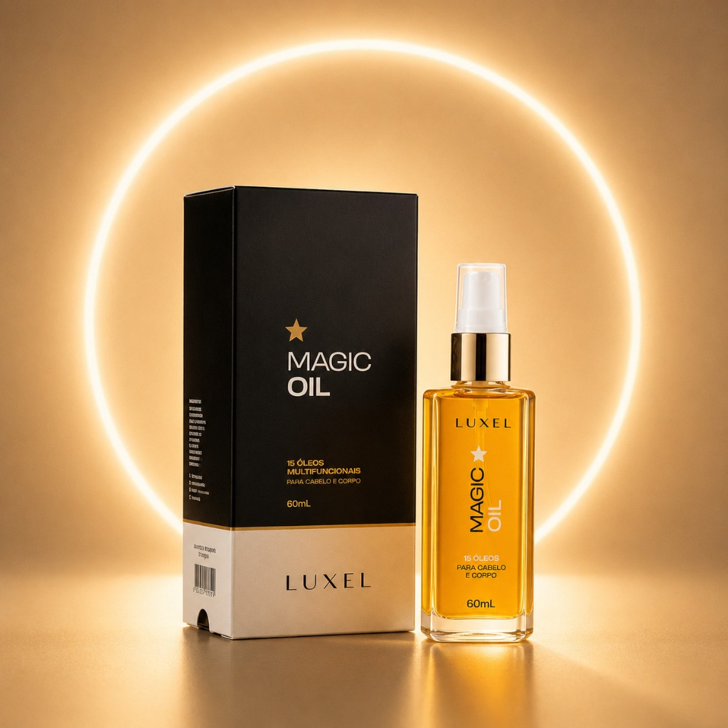 Óleo Capilar Corporal Magic Oil Luxel 15 em 1 - Hidratação Nutrição Pele e Cabelo 60ml