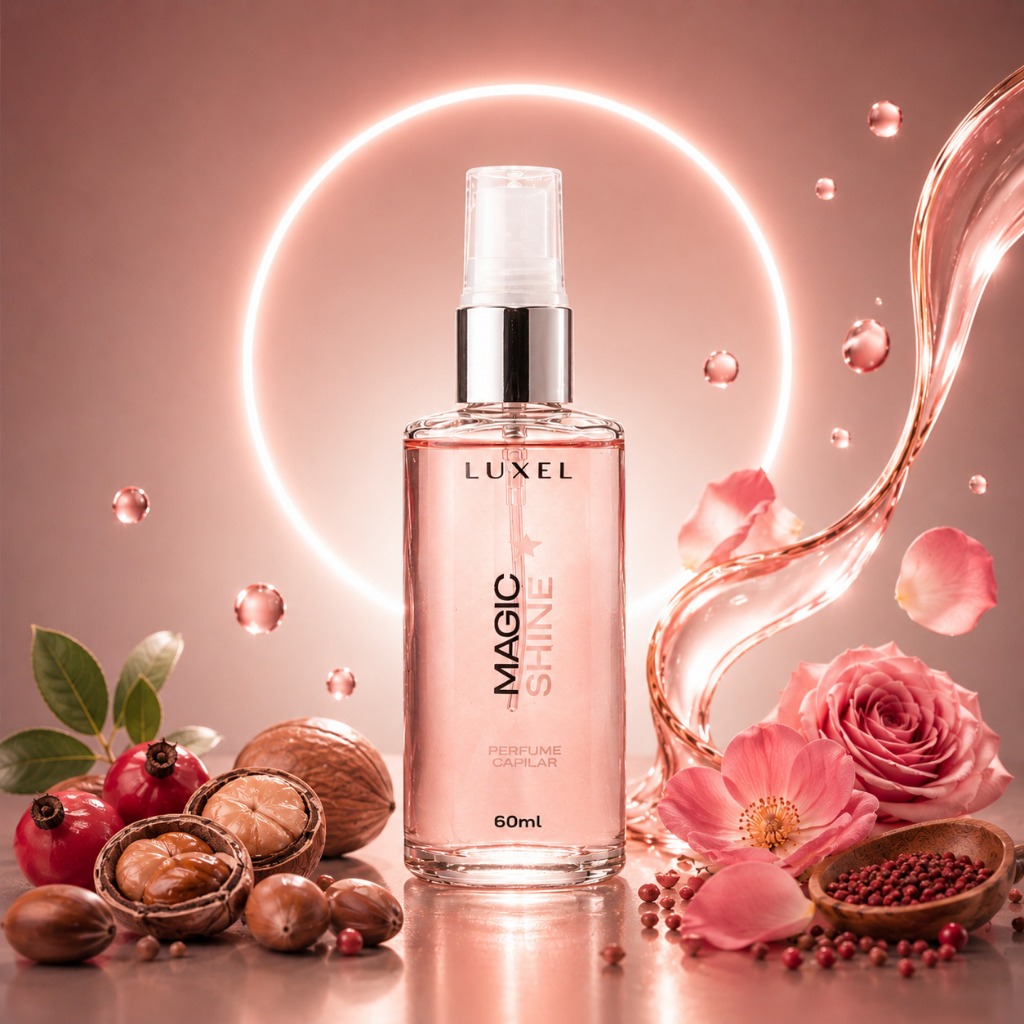 Perfume Capilar Antifrizz Brilho e Maciez Fragrância para Cabelo Luxel Magic Shine 60ml