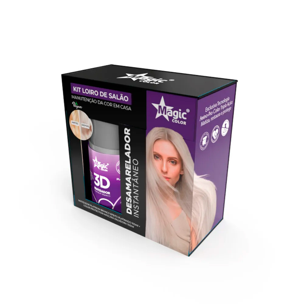 02 Kit Loiro De Salão Platinum Branco Platinado Magic Color